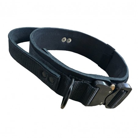 Halsband - Nylon & Leer - met handvat & cobrasluiting