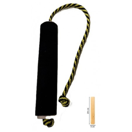 Apporteerblokje - Maxi - met touw - leer omhuld